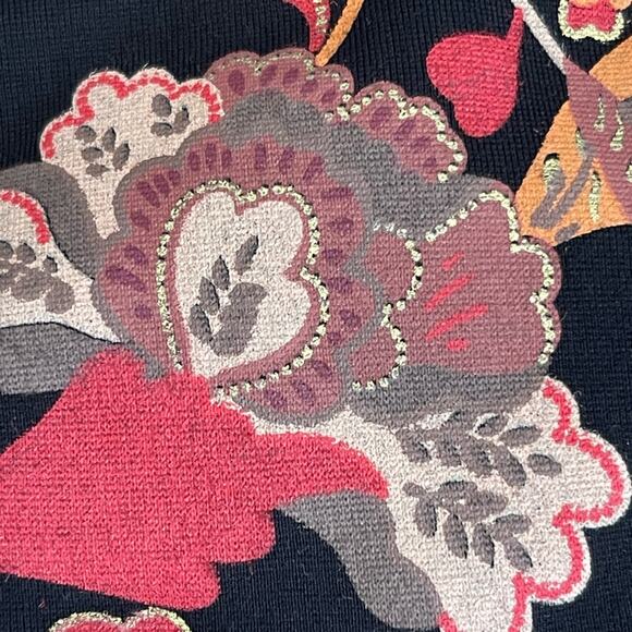 Soft Surroundings Black/Red Print Stretch Dress Pants S - Picture 8 of 9